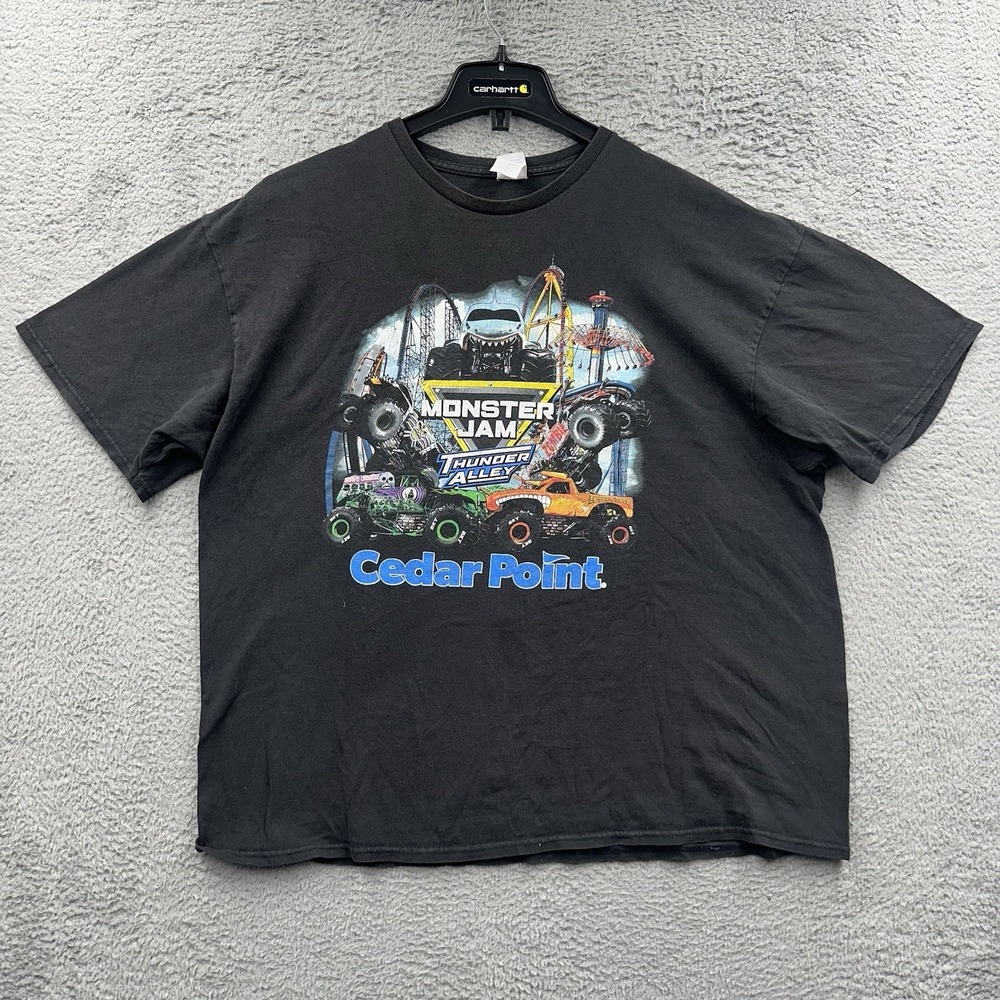 Vintage Monster Jam Grave Digger T Shirt Mens XL Black Grunge Retro Y2K